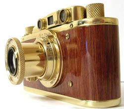 Leica Camera Copy - Gold-Wood