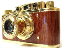 Leica Camera Copy - Gold-Wood